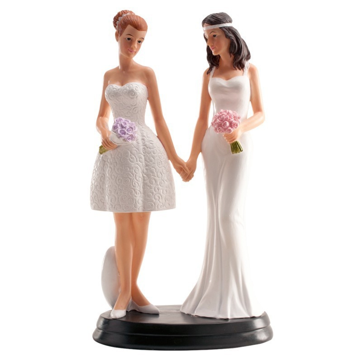 Bonita figura de 14 cm de alto. pastel boda chicas , novias- material resina primera calidad