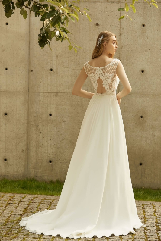 Vestidos de novia de gasa sencillos 2025