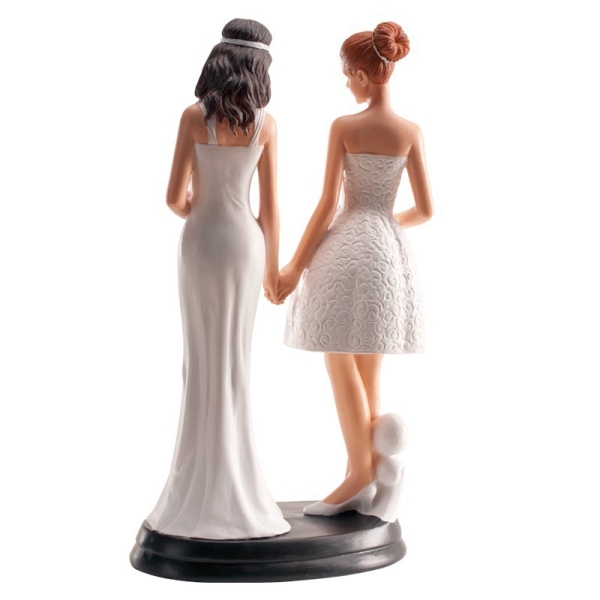 Bonita figura de 14 cm de alto. pastel boda chicas , novias- material resina primera calidad
